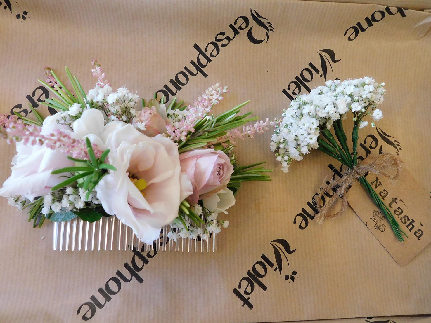 Persephone Violet in hair flowers