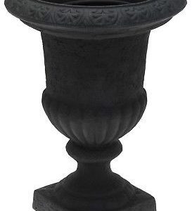 Black stone urn