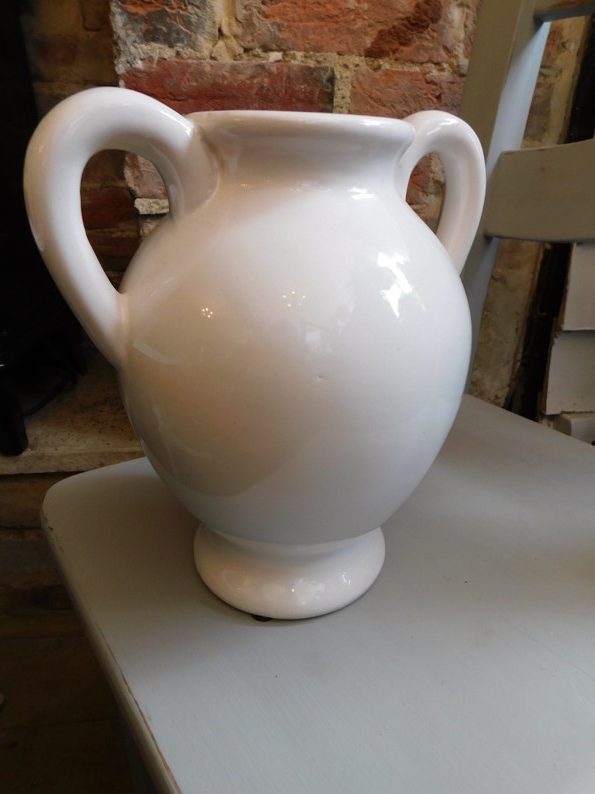 Grecian style ceramic handled urns