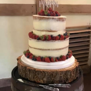 Large Thick Wood Slice Cake Stand