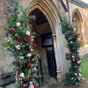 Persephone violet prop hire - Birch pole open archway