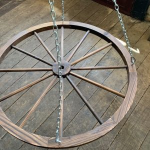 Persephone violet prop hire - large wooden wheel