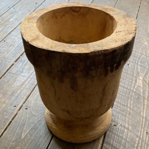 Wooden carved urn