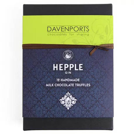 Artisan Davenport-Chocolates-Hepple-Gin Truffles Gift Box Packaging
