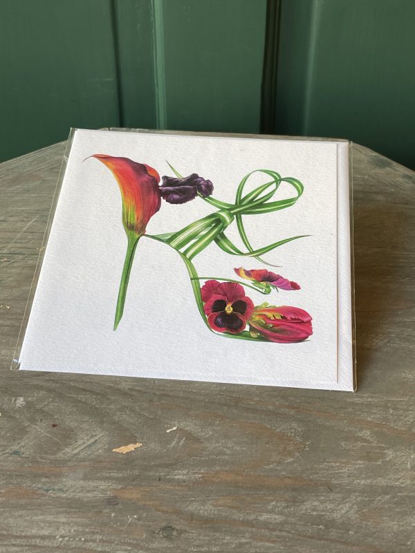 Floral shoe card
